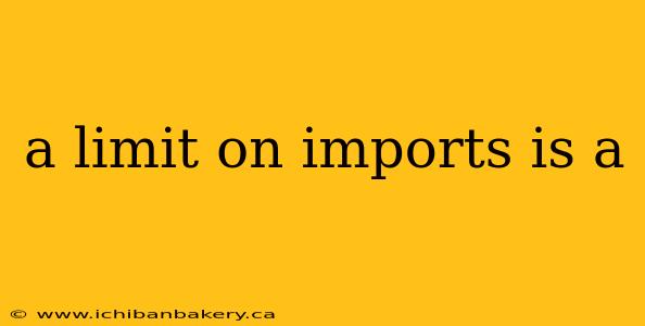 a limit on imports is a