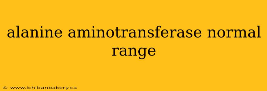 alanine aminotransferase normal range
