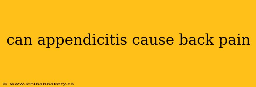 can appendicitis cause back pain