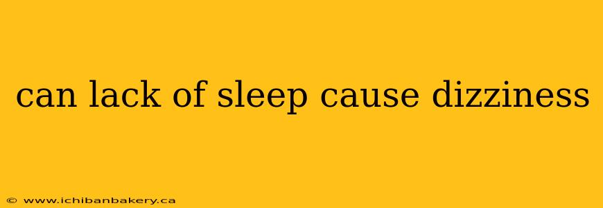 can lack of sleep cause dizziness