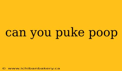 can you puke poop
