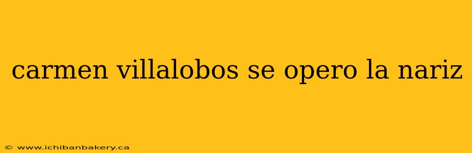 carmen villalobos se opero la nariz