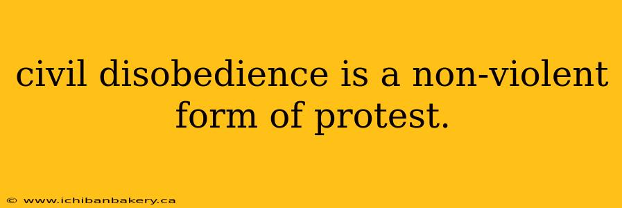 civil disobedience is a non-violent form of protest.