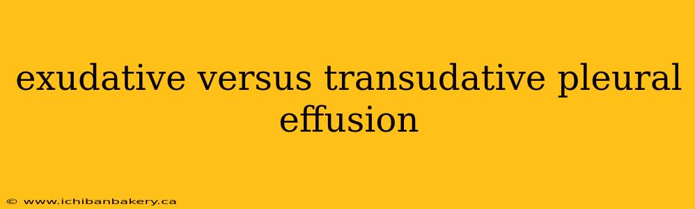 exudative versus transudative pleural effusion