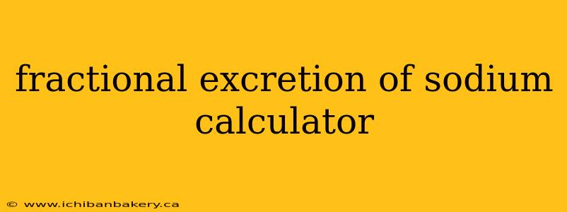 fractional excretion of sodium calculator