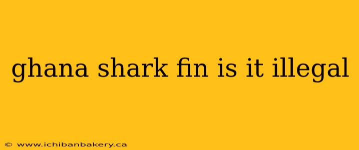 ghana shark fin is it illegal