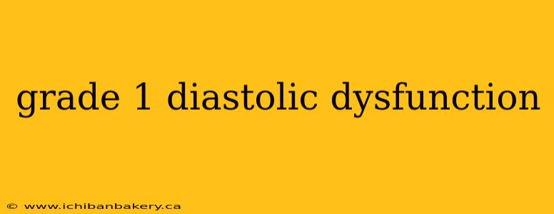 grade 1 diastolic dysfunction