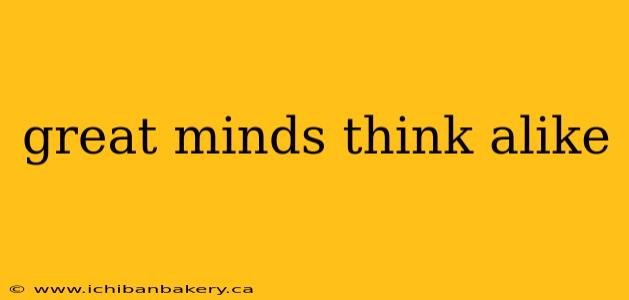great minds think alike