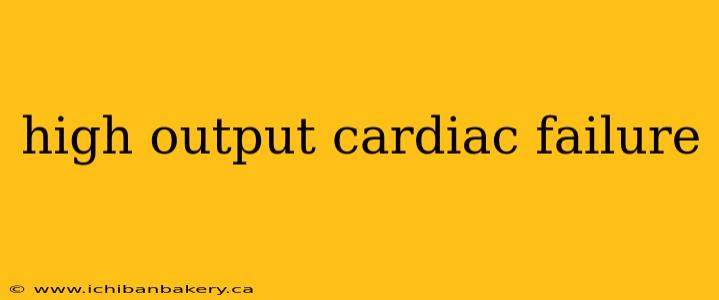 high output cardiac failure