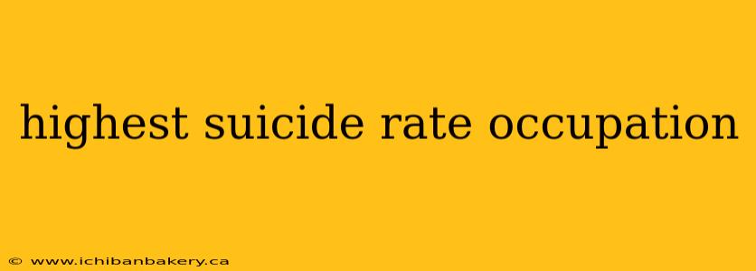 highest suicide rate occupation