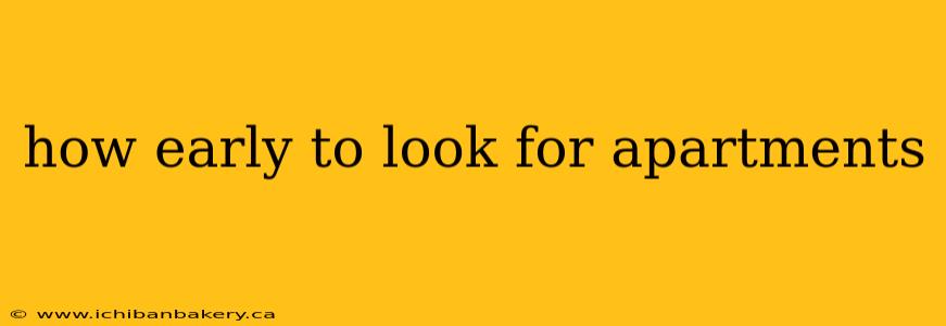 how early to look for apartments