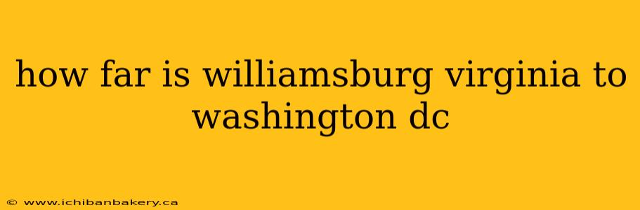 how far is williamsburg virginia to washington dc