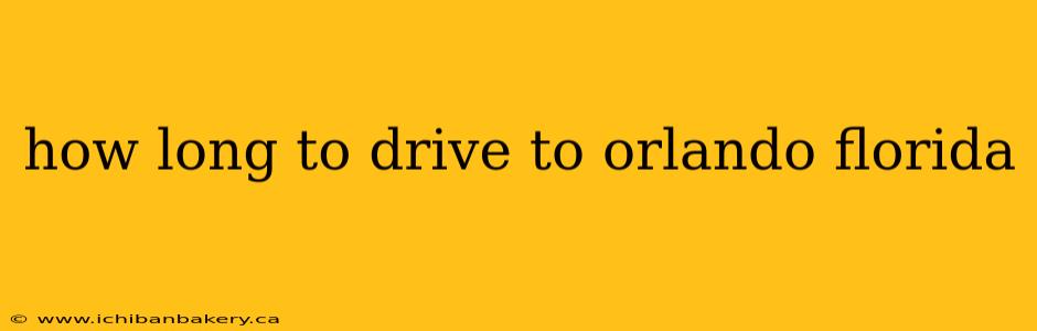 how long to drive to orlando florida
