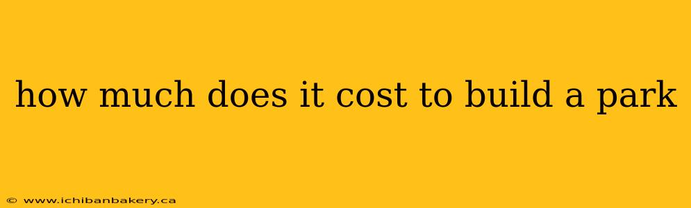 how much does it cost to build a park