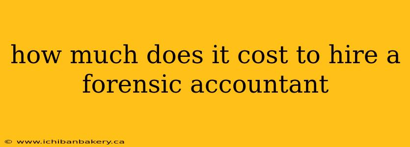 how much does it cost to hire a forensic accountant