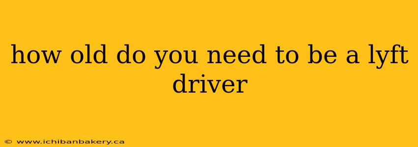 how old do you need to be a lyft driver