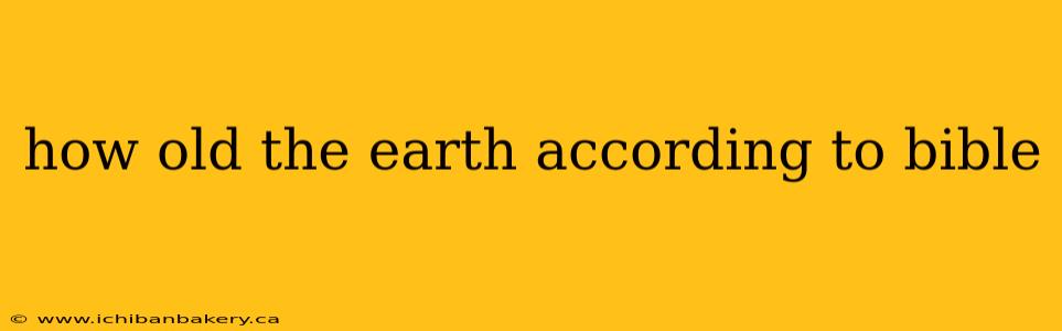 how old the earth according to bible