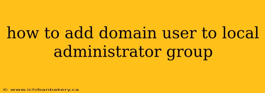 how to add domain user to local administrator group