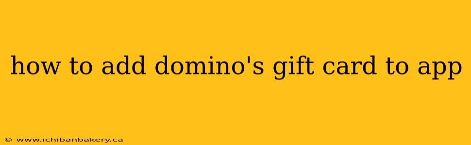 how to add domino's gift card to app