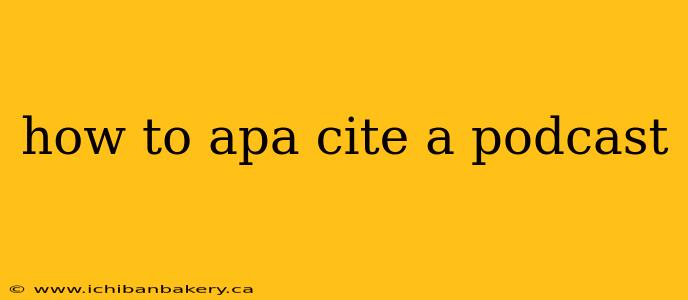 how to apa cite a podcast