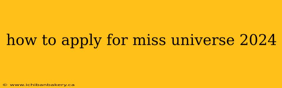 how to apply for miss universe 2024