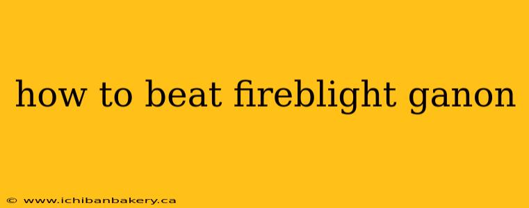 how to beat fireblight ganon
