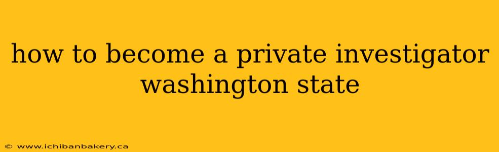 how to become a private investigator washington state
