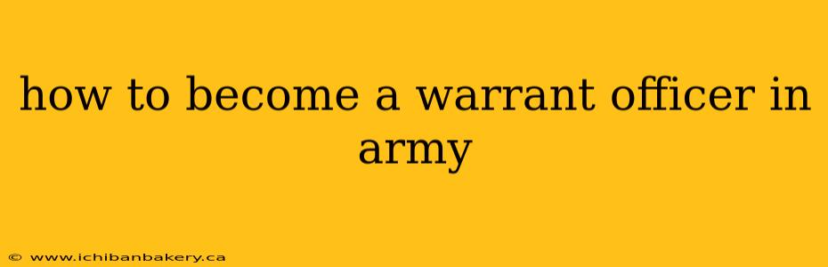 how to become a warrant officer in army