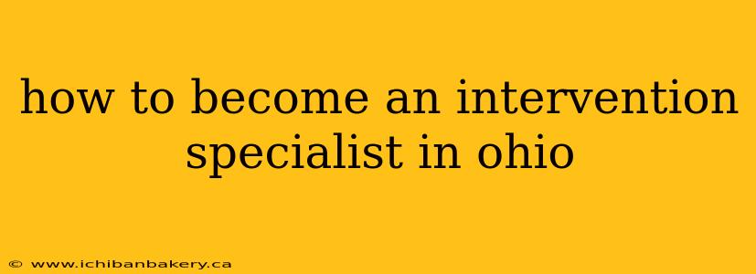 how to become an intervention specialist in ohio