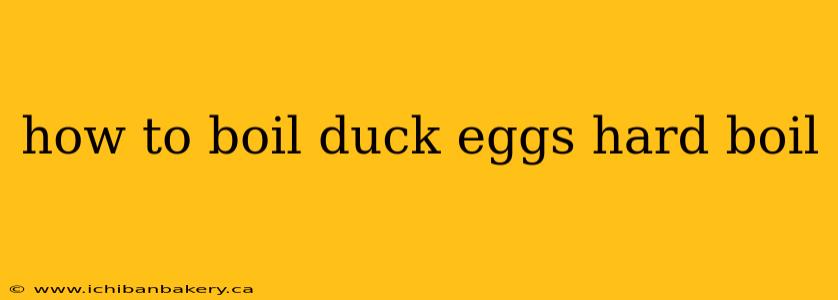 how to boil duck eggs hard boil