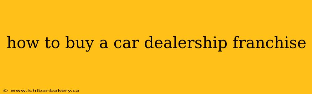 how to buy a car dealership franchise