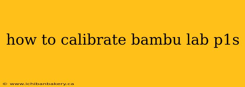 how to calibrate bambu lab p1s