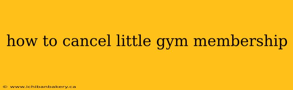how to cancel little gym membership