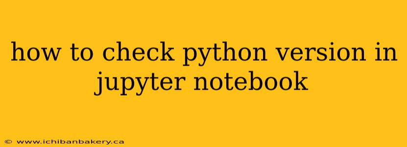 how to check python version in jupyter notebook