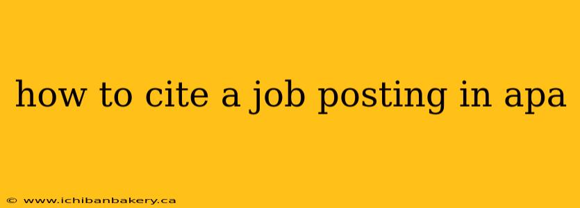 how to cite a job posting in apa