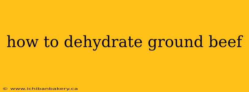 how to dehydrate ground beef