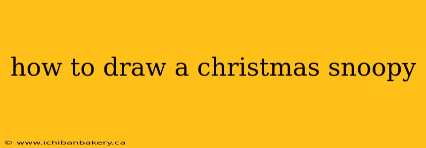 how to draw a christmas snoopy