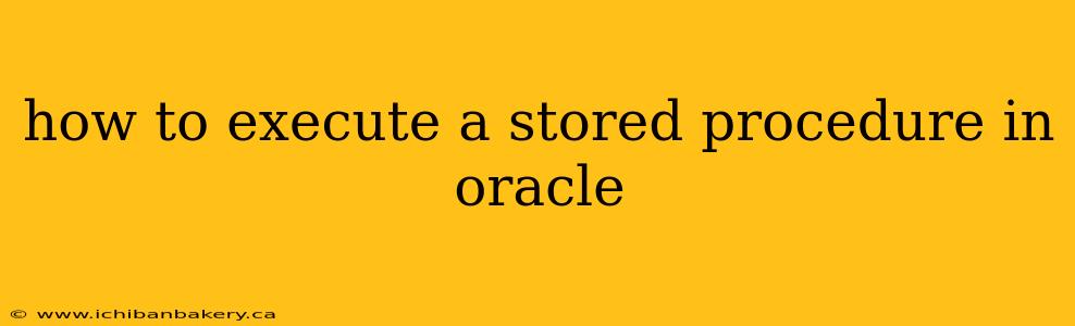 how to execute a stored procedure in oracle