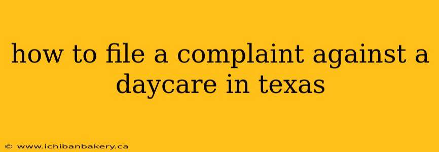 how to file a complaint against a daycare in texas