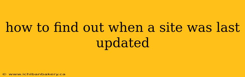 how to find out when a site was last updated