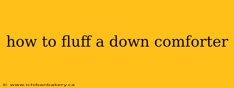 how to fluff a down comforter