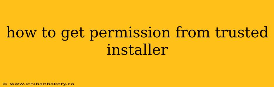 how to get permission from trusted installer