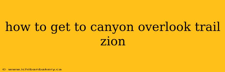 how to get to canyon overlook trail zion