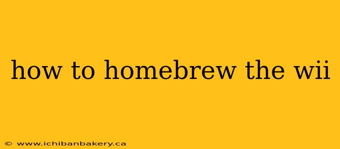 how to homebrew the wii
