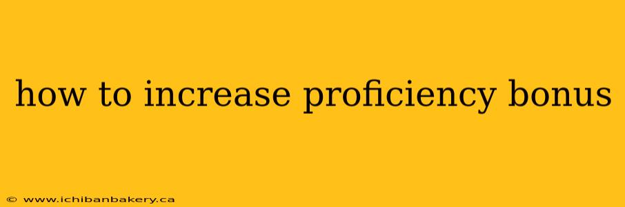 how to increase proficiency bonus