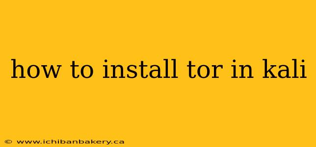 how to install tor in kali
