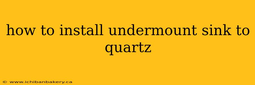 how to install undermount sink to quartz