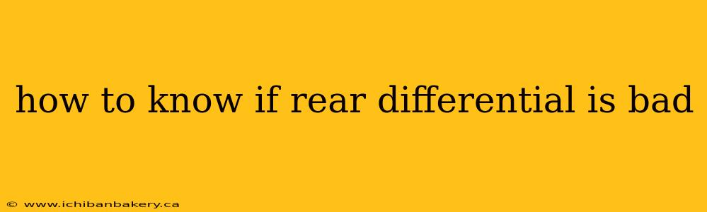 how to know if rear differential is bad