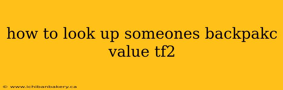 how to look up someones backpakc value tf2