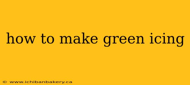 how to make green icing